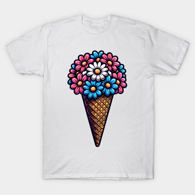 Ice cream flowers T-Shirt by lakokakr